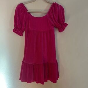 Zunie Fuchsia Puff Sleeve Dress